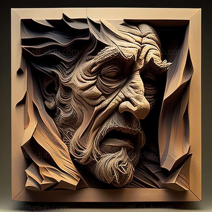 3D model Fritz Glarner American artist (STL)